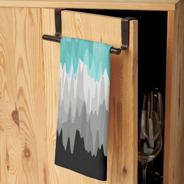 Boho Funky Wavy Abstract Libramasculine Pride Flag Tea Towel (Thirds Fold)