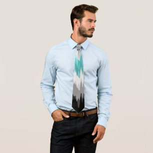 Boho Funky Wavy Abstract Libramasculine Pride Flag Tie