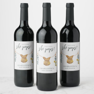 Boho Funny Baby Shower Favours Wine Label