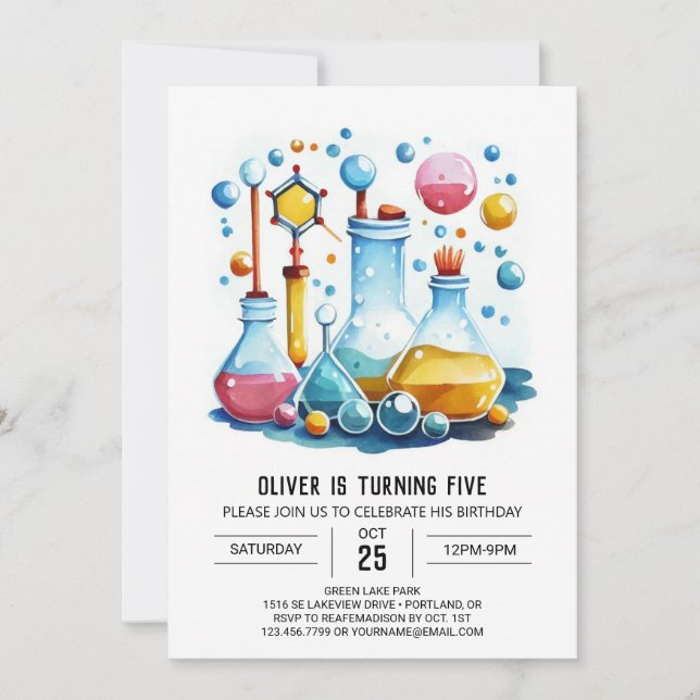 Boho Fusion Potion Scientist Birthday Invitation (Front)