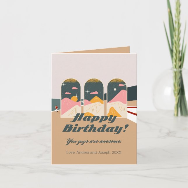 Boho Futurdelic Personalised Birthday Card (Front)