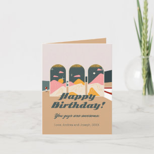 Boho Futurdelic Personalised Birthday Card