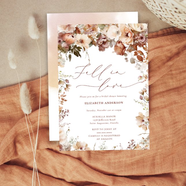 Boho Garden Fall in Love Bridal Shower Invitation (Creator Uploaded)