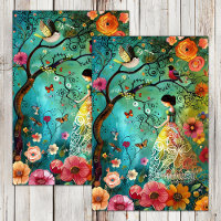 BOHO GARDEN GIRL DECOUPAGE