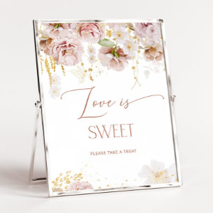 Boho garden Love is sweet take a treat Poster