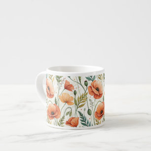 Boho Garden of Beautiful Poppies Espresso Cup