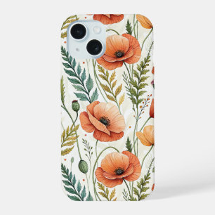 Boho Garden of Beautiful Poppies iPhone 15 Case