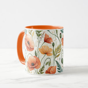 Boho Garden of Beautiful Poppies Mug
