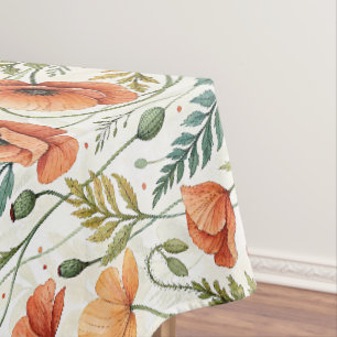 Boho Garden of Beautiful Poppies Tablecloth