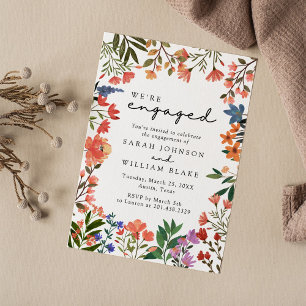 Boho Garden of Wildflower Engagement Party Invitation