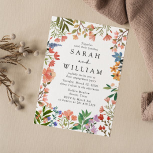 Boho Garden of Wildflower Engagement Party Invitation