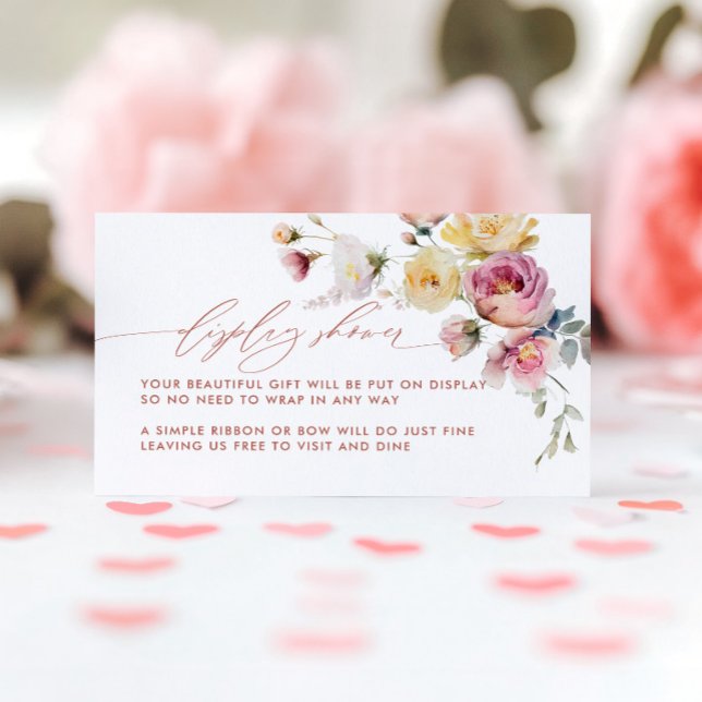 Boho Garden Rose Flowers Display Shower Enclosure Card (Creator Uploaded)