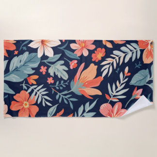 Boho Garden Whimsy – Floral Pattern Beach Towel