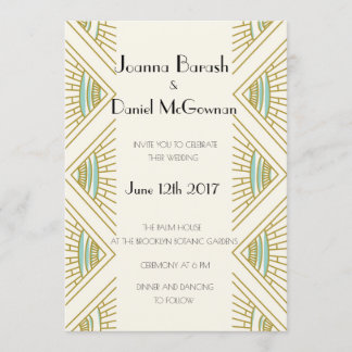 Boho Gatsby Wedding Invitation