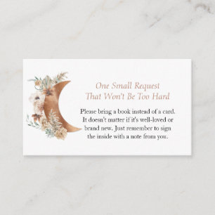 Boho Gender Neutral Baby Shower Book Request Enclosure Card
