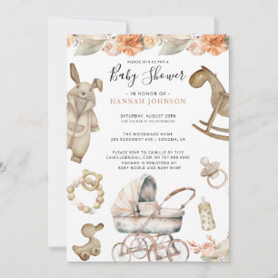 Boho Gender Neutral Baby Shower Invitation