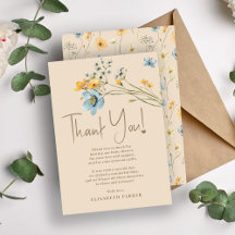 Boho gender neutral baby shower thank you card
