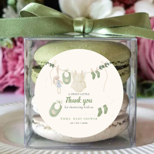 Boho Gender Neutral Vintage Baby Rustic Shower Classic Round Sticker