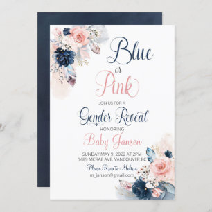 Boho Gender Reveal Invitation
