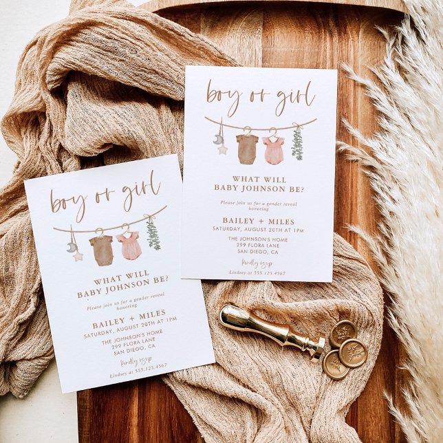 Boho Gender Reveal Invite | Neutral Gender Reveal (Creator Uploaded)