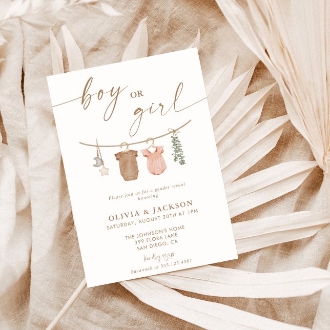 Boho Gender Reveal Invite | Neutral Gender Reveal (Creator Uploaded)