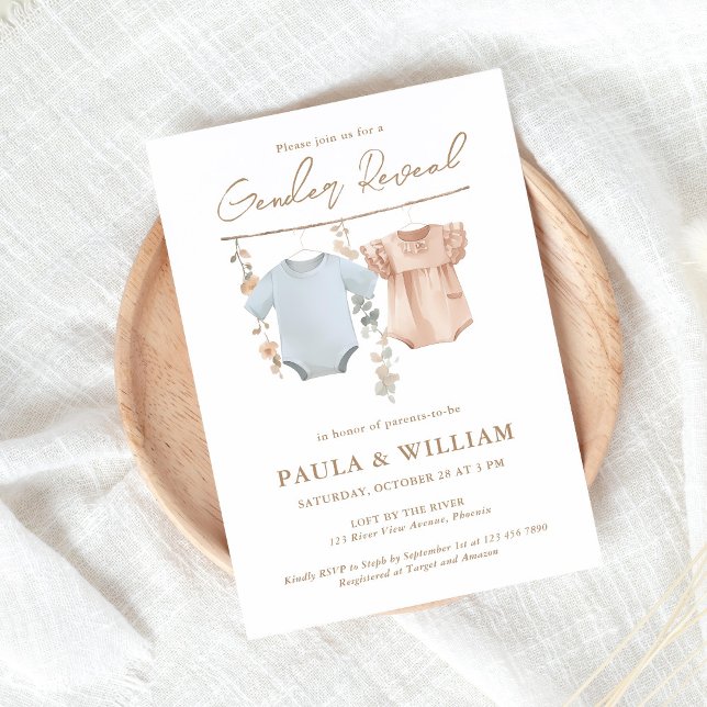 Boho Gender Reveal Party Invite (Creator Uploaded)