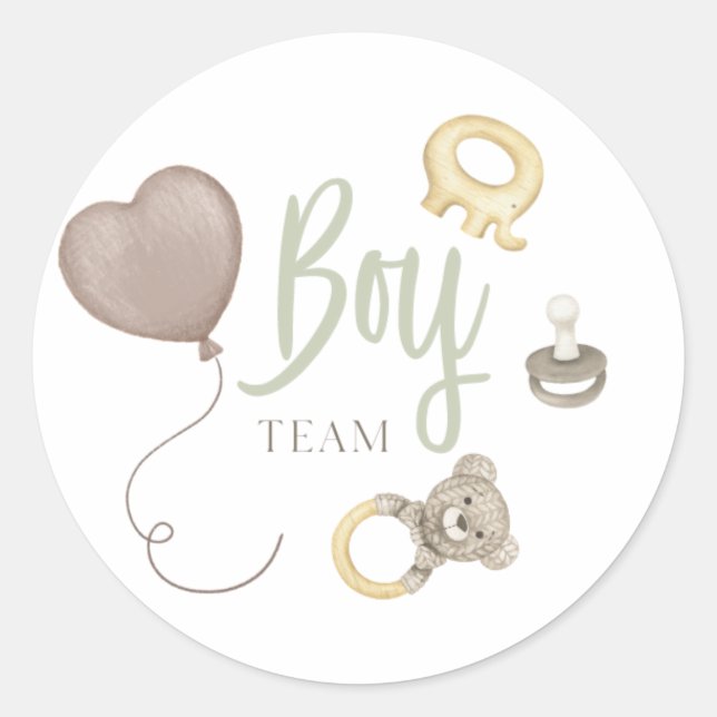 Boho Gender Team Boy Reveal Stickers  (Front)