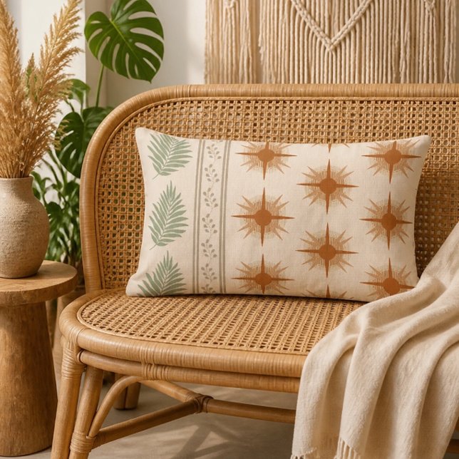 Boho Geo Botanical Lumbar Pillow (Creator Uploaded)