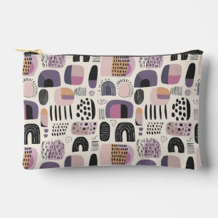 Boho Geometric Abstract Pattern Accessory Pouch