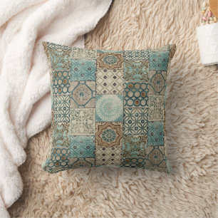 Boho Geometric Andalusian Moroccan Style Cushion