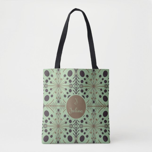 Boho Geometric Arrow Mint Personalised Tote Bag (Front)