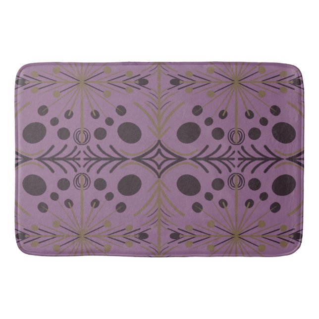 Boho Geometric Arrow Purple Pattern  Bath Mat (Front)