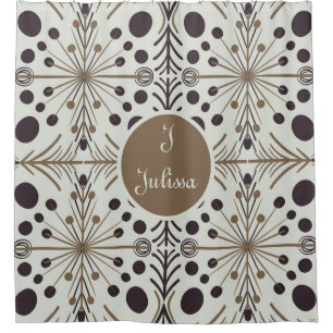 Boho Geometric Arrow White Personalised Shower Curtain