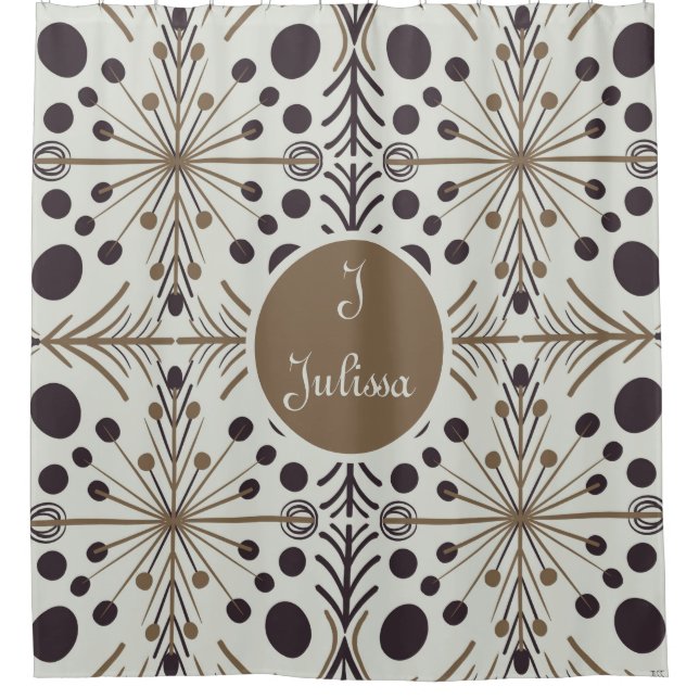 Boho Geometric Arrow White Personalised Shower Curtain (Front)