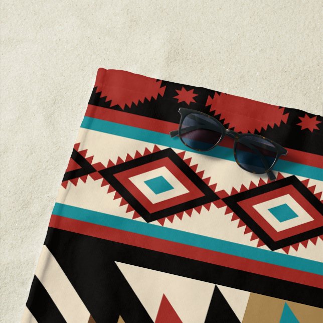 Boho Geometric Beach Towel (In Situ)