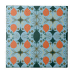 Boho Geometric Diamond Blue   Ceramic Tile<br><div class="desc">Beautiful Boho Geometric Diamond Blue Patterned Tile,  this is the perfect colourful design that is full of colours,  shapes all within a cohesive Mid Century Mod Bohemian Design. Buy Today!</div>