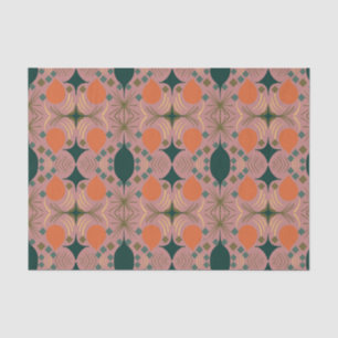 Boho Geometric Diamond Pink Pattern Tissue Paper