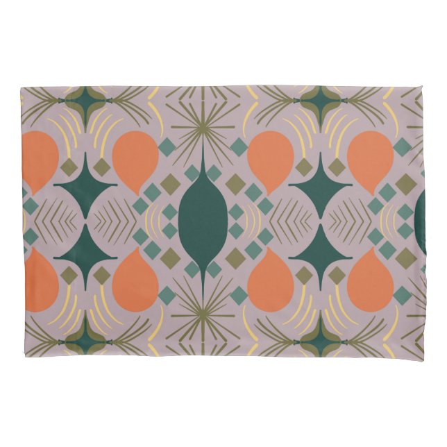 Boho Geometric Diamond Purple Pillowcase (Front)