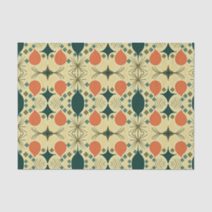 Boho Geometric Diamond Yellow Pattern Fabric Tissue Paper