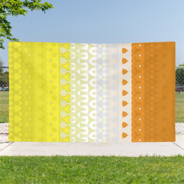Boho Geometric Funky Abstract Maverique Pride Flag Banner (Outside)
