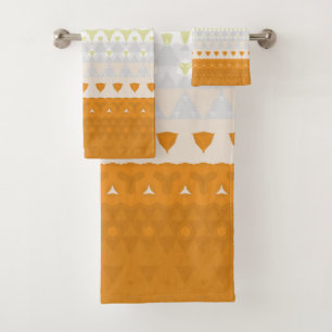 Boho Geometric Funky Abstract Maverique Pride Flag Bath Towel Set