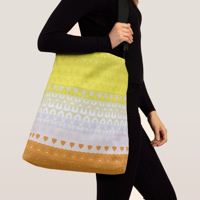 Boho Geometric Funky Abstract Maverique Pride Flag Crossbody Bag (Close Up)