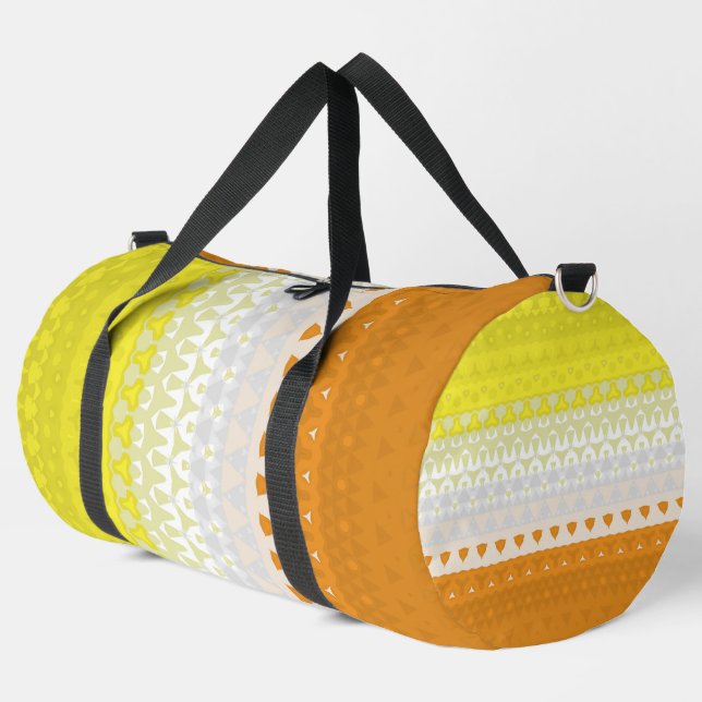 Boho Geometric Funky Abstract Maverique Pride Flag Duffle Bag (Left Corner)