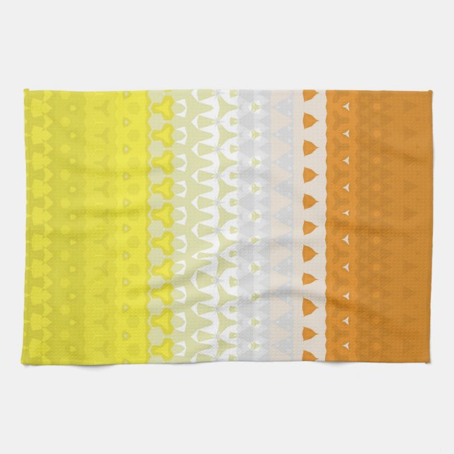 Boho Geometric Funky Abstract Maverique Pride Flag Tea Towel (Horizontal)