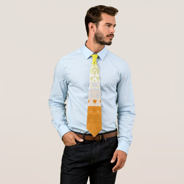 Boho Geometric Funky Abstract Maverique Pride Flag Tie (In Situ)