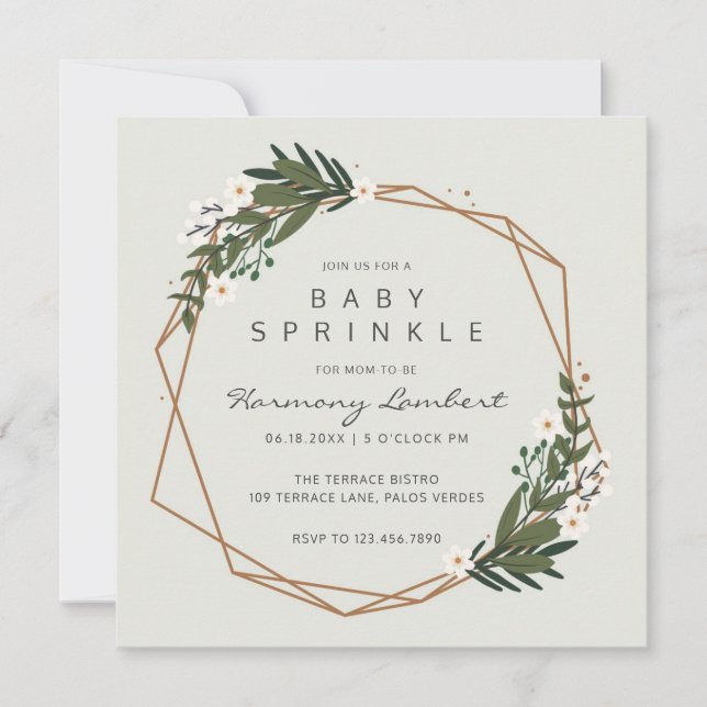 Boho Geometric Gender Neutral Baby Sprinkle Invitation (Front)