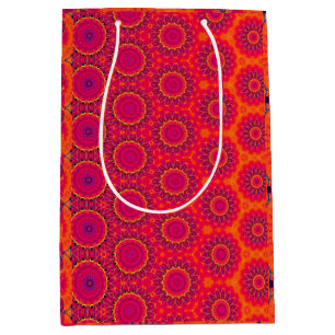 Boho geometric gift wrapping paper. medium gift bag