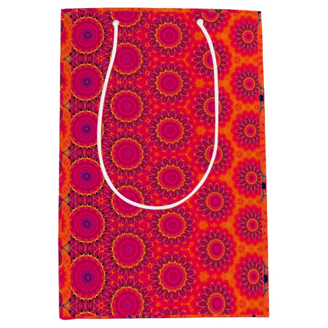 Boho geometric gift wrapping paper. medium gift bag (Front)