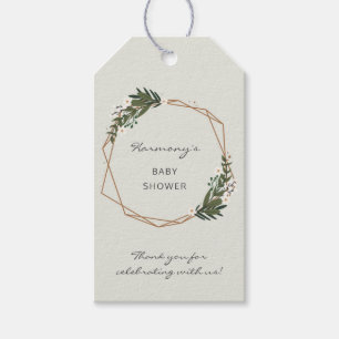 Boho Geometric Greenery Gender Neutral Baby Shower Gift Tags