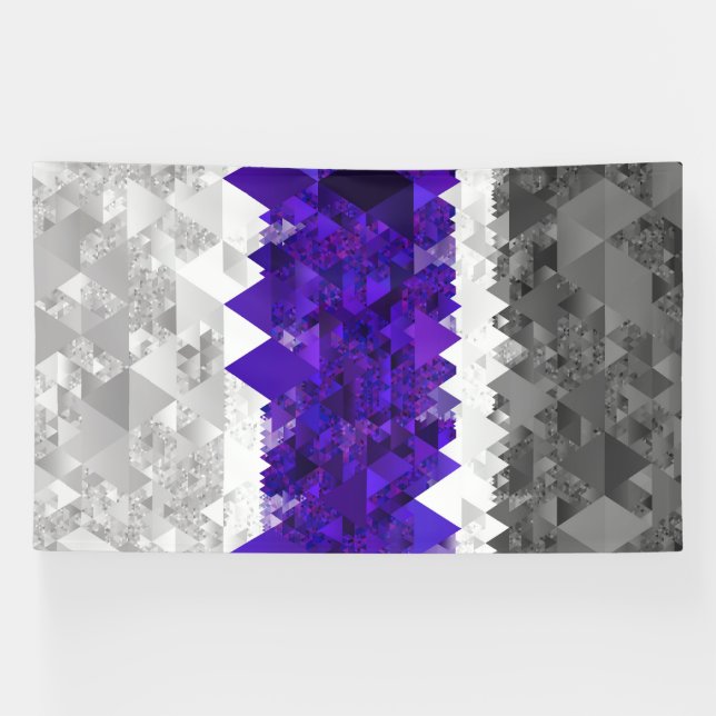 Boho Geometric Mod Retro Greygender Pride Flag Banner (Horizontal)